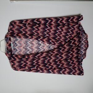 Maurices Chevron print multi color cross front top. Semi sheer, women's size med